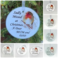 Memorial Glass Robin Bauble