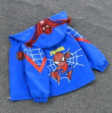 NEW Kids Boy Spider&man Windbreaker Jacket Hooded Baseball Thin Jacket Outerwear