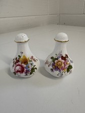 Royal Crown Derby “Posies” Salt & Pepper Shakers 1977 XL - Osmaston Road Factory
