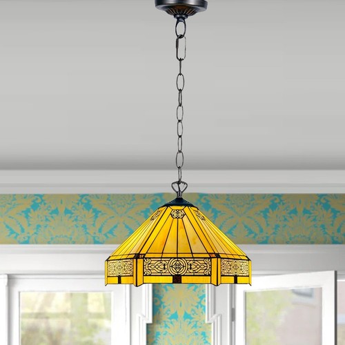 Tiffany hexagon stained - 16",