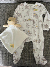 George Winnie The Pooh Sleepsuit First Size Comforter Snuggle Blanket NWOT
