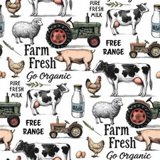 Fat Quarter Nutex Farmyard Cow
