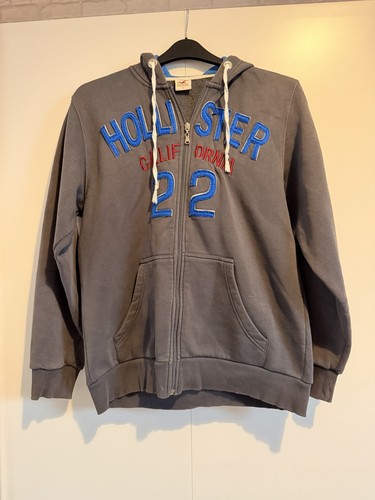 Hollister grey zip hoodie - hollister, up