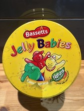 Bassets Jelly Babies Bassetts Sweet Tin Round * EMPTY *Vintage Colourful 