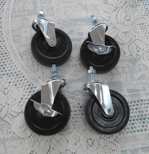 4 x 100mm Heavy Duty Rubber Swivel Castor Wheels Trolley Furniture 2 braked