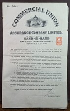 1924 Commercial Union George William Wallace Stamford Fire Insurance Policy