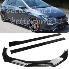 For Seat Leon MK.3.5 Ibiza Cupra Front Bumper Lip Spoiler Splitter / Side Skirts