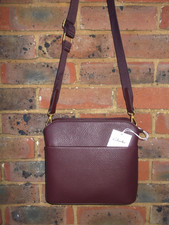 Clarks 'Clara Crossbody' burgundy faux leather shoulder bag handbag