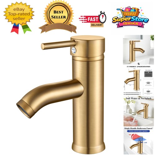 Elegant brushed gold bathroom - brushed,