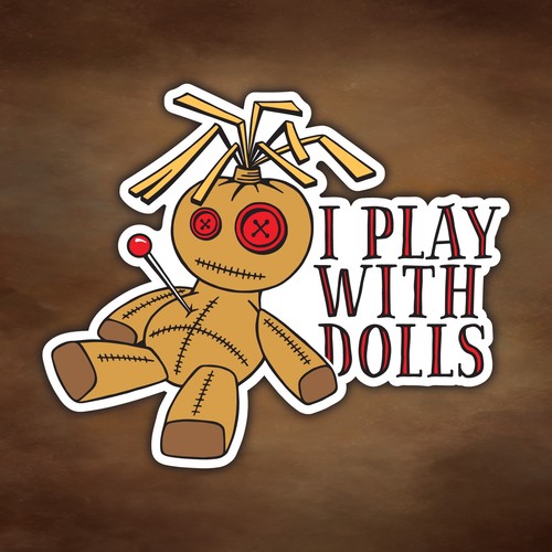 Play with dolls sticker - with, |