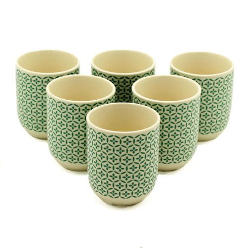 Herbal tea cups green mosiac - herbal,