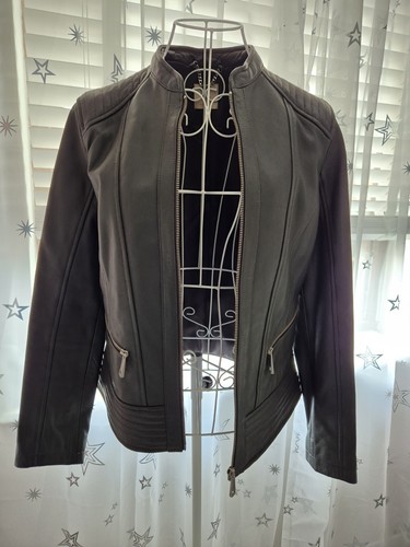 Ladies charcoal grey leather - grey,