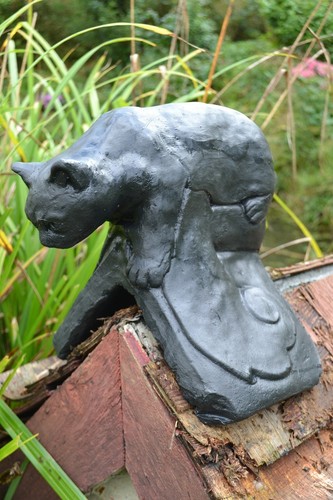 Black cat roof finial - , 90°