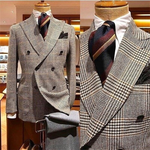 Houndstooth men suits - houndstooth, wide