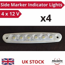 4 pcs White Outline Lights 6 SMD LEDs Clearance Lamps 12V Trailer Chassis Camper