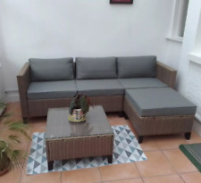 Corner Rattan Furniture Garden Conservatory Set Patio Lounge Sofa Coffee Table