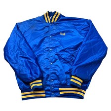 Vintage Leader Sportswear Varsity Jacket Staff Snap Button USA 90s Blue Mens XL