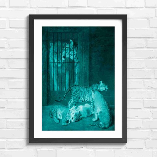 Vintage tiger cubs - vintage, with