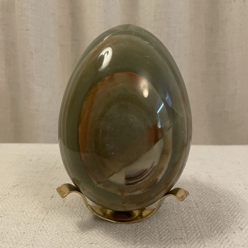 Vintage green onyx egg 11cm - vintage,