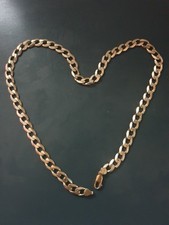 9ct Gold Solid Cuban Curb Chain 7mm x  22" inches long 1.7 oz box clasp 48g RARE
