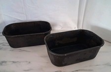 Vintage Bread Loaf Tins X 2 Large Loaf Size 9 X 6 X 3.5"