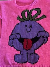 Hand Knitted Little Miss Naughty Jumper Size 6-7 Years 