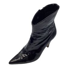 Clarks Black Patent Leather High Heel Party Shoes Ankle Boots Size UK 8D Used