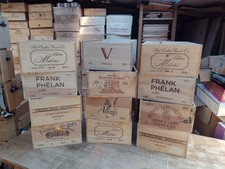 Wooden Wine Box Crate CLEARANCE BOXES ~ 12 bottle size. French, Storage, Office