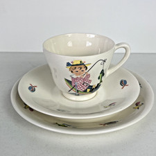 Figgjo Flint Norway Children’s Trio Set – Fisher Boy Pattern Vintage Mid Century