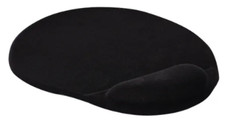 Q -connect Gel Mouse mat in Matt Black with integratyed Wrist Rest