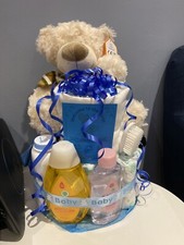 BESPOKE NAPPY CAKE WITH TEDDY
