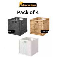 4x Hand-Woven Rattan Storage