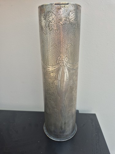 Trench art shell - case, vase