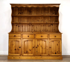 DRESSER Large Cotswold Pine Shelves 4 Drawers 4 Door Cupboard FREE DELIVERY
