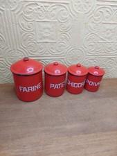 Set Of 4 Vintage French Enamel