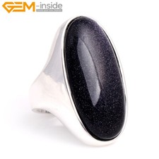 Tibetan Silver Oval Sandstone Agate Jade Beads Marcasite Jewelry Ring 16x36mm