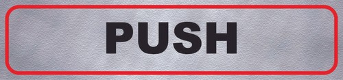 Push written door sign - push,