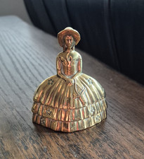 VINTAGE BRASS CRINOLINE LADY HAND BELL