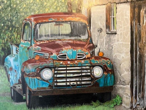 5x7 art prints vintage truck