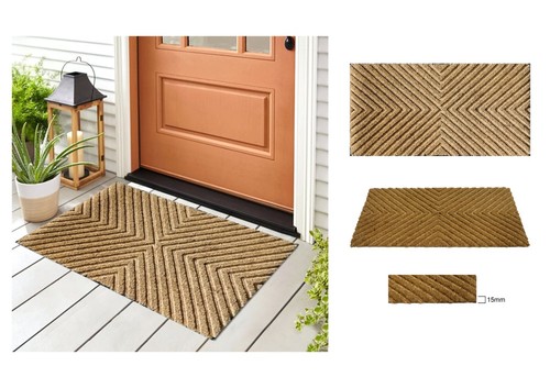 Natural coir doormat printed - natural,