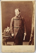 CABINET CARD MAN PLANTER PLANT WILLIAM BROWN PAISLEY BEARD ANTIQUE PHOTO