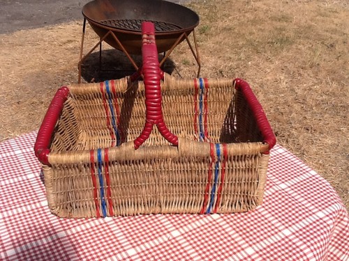 Vintage wicker picnic basket - vintage,