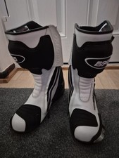 Oxford Bone Dry Motorbike Racing Boots Unisex Size 7 UK Euro 41 White/Black
