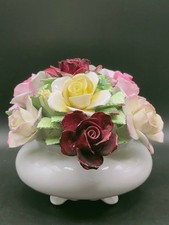 Royal Doulton Bone China Floral Posy Bowl Hand Made Roses Vintage England