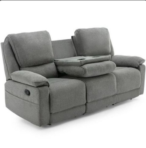 Grey manual recliner sofa - manual,