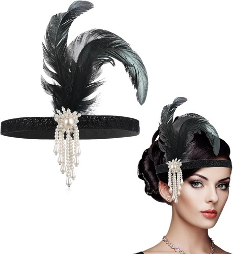 Wllhyf 1920s flapper headband - 1920s,