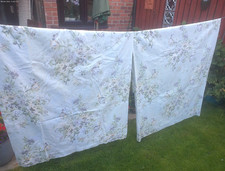 LARGE  DORMA BRYMPTON DUCK EGG FLORAL LINED CURTAINS W89" L71" GOOD CLEAN COND