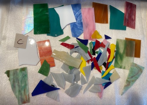 Stained glass off cuts - glass,
