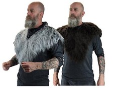Faux Fur Viking Chest Plate Medival Pagan Warrior Fancy Dress Costume Accessory