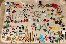 Various Genuine Lego Accessories - Hair/ Hats/ Animals/ Guns/ Knives/ Headphones